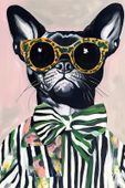 Plakat 61x91,5cm Portret Zwierząt | Buldog w Okularach | Pop Art