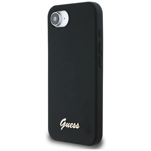etui guess silicone script metal logo    magsafe do iphone 16e czarny na Arena.pl