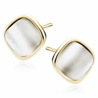 KWADRATOWE POZŁACANE SREBRNE KOLCZYKI WKRĘTKI ULEKSYT KWADRAT SREBRO 925