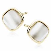 KWADRATOWE POZŁACANE SREBRNE KOLCZYKI WKRĘTKI ULEKSYT KWADRAT SREBRO 925