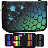 PIÓRNIK SZKOLNY DWUKLAPKOWY Z WYPOSAŻENIEM DLA CHŁOPCA FOOTBALL PIŁKA NOŻNA