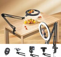 Lampa pierścieniowa led 25cm ze statywem i uchwytem na telefon f-619