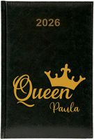 Kalendarz A5 2026 tygodniowy KSIĄŻKOWY planer QUEEN twoje imię prezent