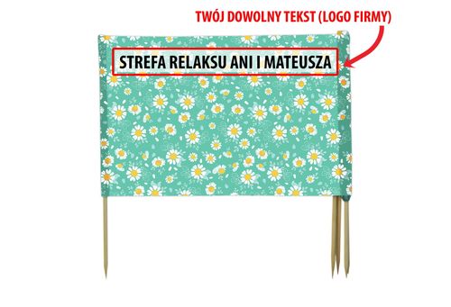 PARAWAN PLAŻOWY Stokrotki z indywidualnym napisem 5 PANELI 76.5 na Arena.pl