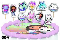 TOPPERY NA TORT OZDOBNE DEKORACJA ZESTAW POSTACI Z - KOCI DOMEK GABI 10szt.