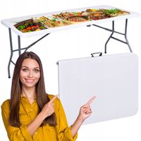 STÓŁ CATERINGOWY SKŁADANY W WALIZKĘ OGRODOWY TURYSTYCZNY ROZKŁADANY 150cm