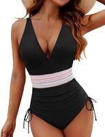 Strój kąpielowy damski jednoczęściowy wyszczuplający push up czarny L