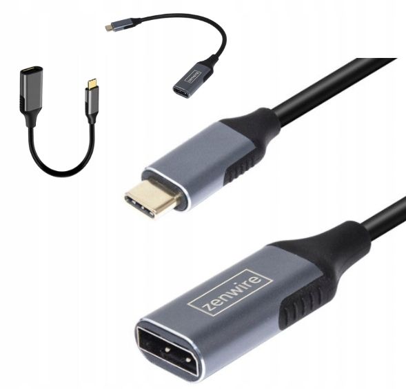 Kabel USB-C DisplayPort 1.2 Żeński Adapter 4K 60HZ Full HD Przewód MHL 1m zdjęcie 1