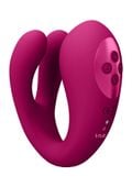 yoko   triple action vibrator dual prongs with clitoral pulse wave