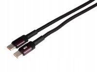 Kabel do ładowania i synchronizacji 100cm, USB-C>USB-C, max 100W, fioletowy
