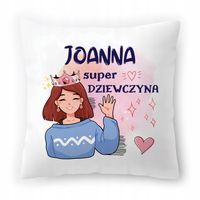 Poduszka Biała 40X40 Cm Dla Joanny Córki Dziecka Z Nadrukiem Ze Zdjęciem