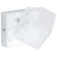 Kinkiet LAMPA ścienna ZEN MB13026003-1A Italux szklana OPRAWA art deco geometryczna biała chrom