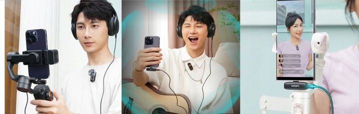 Mikrofon bezprzewodowy Hohem Lavalier Mic-01 (1 TX + 1 RX) Czarny Lightning zdjęcie 7