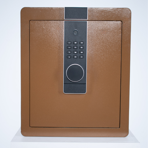 Pancerny Domowy Sejf Biometryczny Na Odcisk Palca 45x38x32 cm Brązowy na Arena.pl