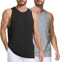 Zestaw 2 Sportowych Koszulek Tank Top Bezrękawnik Czarny/Szary XXL