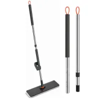Mop płaski z mikrofibrą wyciskaczem teleskopowy obrotowy chłonny