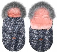 2 x ŚPIWOREK DO WÓZKA SANEK GONDOLI OCIEPLANY Z FUTERKIEM PREMIUM BABYMAM