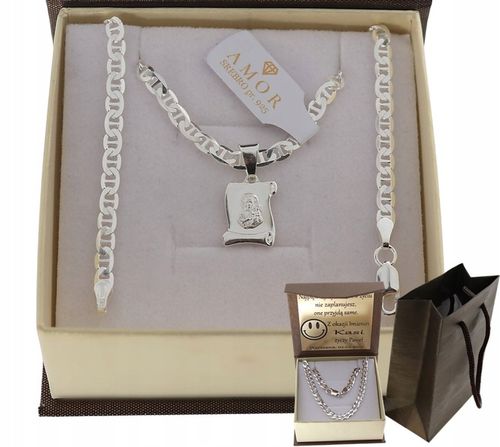 SREBRNY PEŁNY ŁAŃCUSZEK MĘSKI GUCCI Z ZAWIESZKĄ PR. 925 + GRAWER GRATIS na Arena.pl