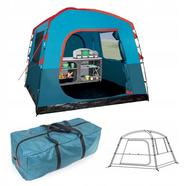 Przedsionek kempingowy NAMIOT wysoki dostawka przyczepy kampera 2,5m 6os zdjęcie 8