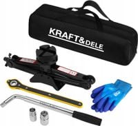 PODNOŚNIK TRAPEZOWY 2,5T 115-430mm +KLUCZ DO KÓŁ NASADKI TORBA KRAFT KD3525