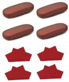 4x ETUI NA OKULARY Bordowe Futerał Twarde ochronne + 4x ŚCIERECZKA Premium