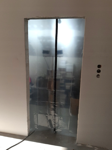 KURTYNA PRZECIWPYŁOWA DRZWI REMONTOWE BUDOWLANE Z  ZAMKIEM +TAŚMA NIEBIESKA na Arena.pl