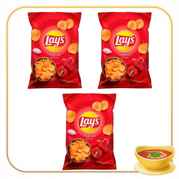 Pakiet 3szt LAYS Chipsy Papryka 130g zdjęcie 6