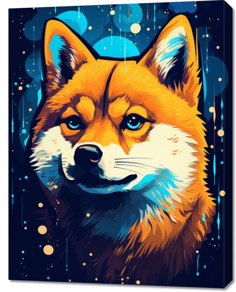 Obraz 70x90cm Lisek w Kosmosie zdjęcie 1