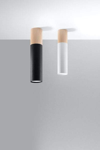 LAMPA sufitowa PABLO SL.0631 metalowa OPRAWA tuba biała drewno zdjęcie 4