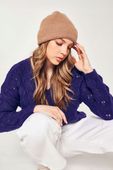 Czapka wełniana Merino damska męska Camel