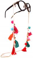 Elegancki Boho Łańcuszek Do Okularów Pompon Brelok