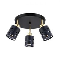 KINKIET LED CZARNY ZŁOTY E27 RUCHOMY 3x35W STAL