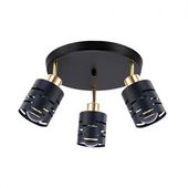 KINKIET LED CZARNY ZŁOTY E27 RUCHOMY 3x35W STAL