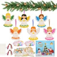 Zestaw Kreatywny Aniołki 24 Sztuki Zawieszki Ozdoby Bożonarodzeniowe DIY