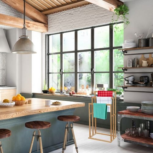 Stojak wieszak łazienkowy drewniany bambus regał drabinka półka uniwersalny na Arena.pl