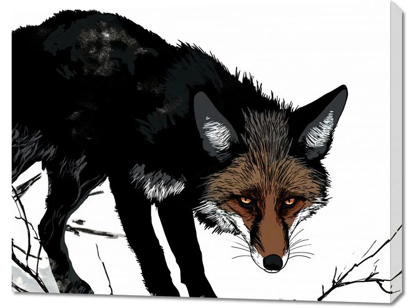Obraz 90x70cm Nieufny Lis zdjęcie 1