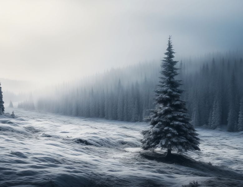 Plakat 65x50cm Samotna Choinka zdjęcie 1