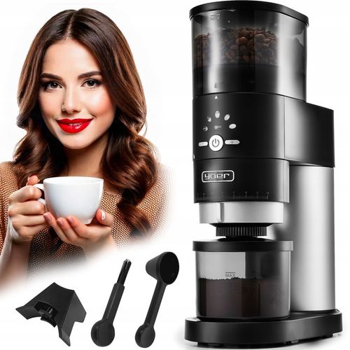 Żarnowy elektryczny młynek kawy Yoer 350W automatyczny +43 Poziomy na Arena.pl
