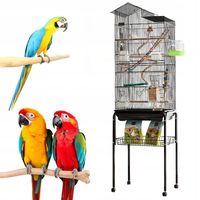 Klatka woliera duża na kółkach dla papug kanarków ptaków egzotycznych metal