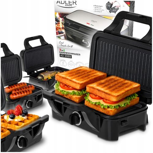 Opiekacz Gofrownica Grill 3w1 Toster Regulacja Temperatury Adler AD na Arena.pl