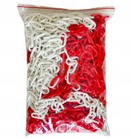 ŁAŃCUCH OSTRZEGAWCZY 6 MM - 25 M PLASTIK BIAŁO CZERWONY