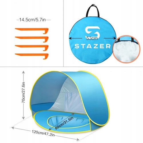 NAMIOT PLAŻOWY NA PLAŻĘ BIWAK Z BASENEM BRODZIKIEM BRODZIK Z DASZKIEM na Arena.pl