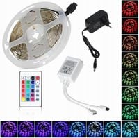 TAŚMA LED RGB KOLOROWA 5M + ZASILACZ 12V + PILOT