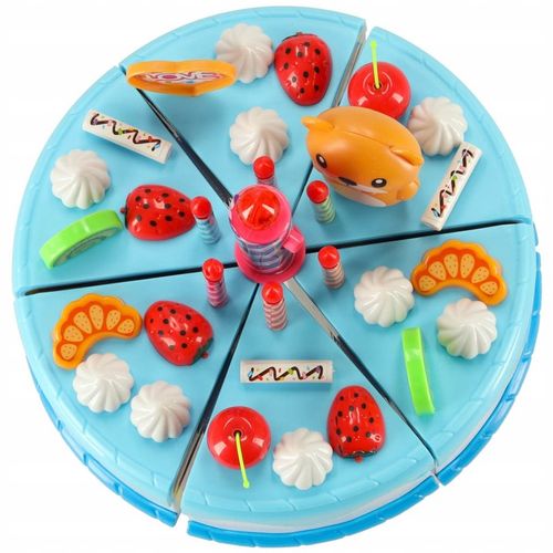 Tort Urodzinowy Misio Do Krojenia Dla Dzieci Z Akcesoriami 80 El. Niebieski na Arena.pl