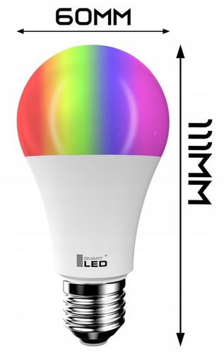 Żarówka LED E27 RGB CCT + biały WiFi TUYA SMART inteligentna aplikacja na Arena.pl
