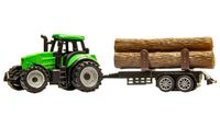 DLA DZIECI  TRAKTOR Z PRZYCZEPĄ NA DREWNO