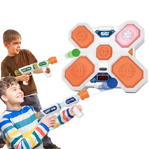 Gra Zręcznościowa Strzelanie Do Celu Tarcza Led Kulki +2 Pistolet Zabawkowy na Arena.pl