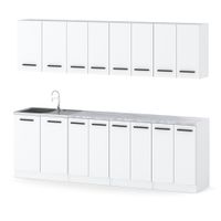 Meble Kuchenne Białe Zestaw Pojemna Kuchnia Nowoczesna Vero 2.6m Modułowy