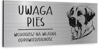 Tabliczka uwaga pies Anatolian / Anatoliski pies pasterski 20x10 cm NADRUK