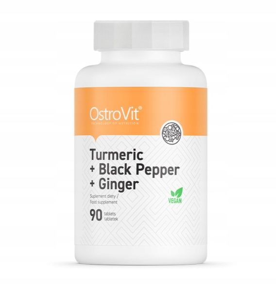 Suplement diety OstroVit Kurkumina Czarny Pieprz Imbir 90 tabletek zdjęcie 8
